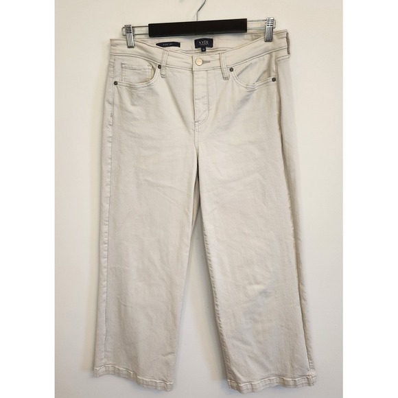 NYDJ Womens Teresa Wide Leg Ankle Jeans Size 10 Cream Lift Tuck‎ Technology - Picture 2 of 10